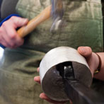 Charlotte Tollyfield at work in her studio at Yorkshire Art Space’ Persistence Works in Sheffield 2017 